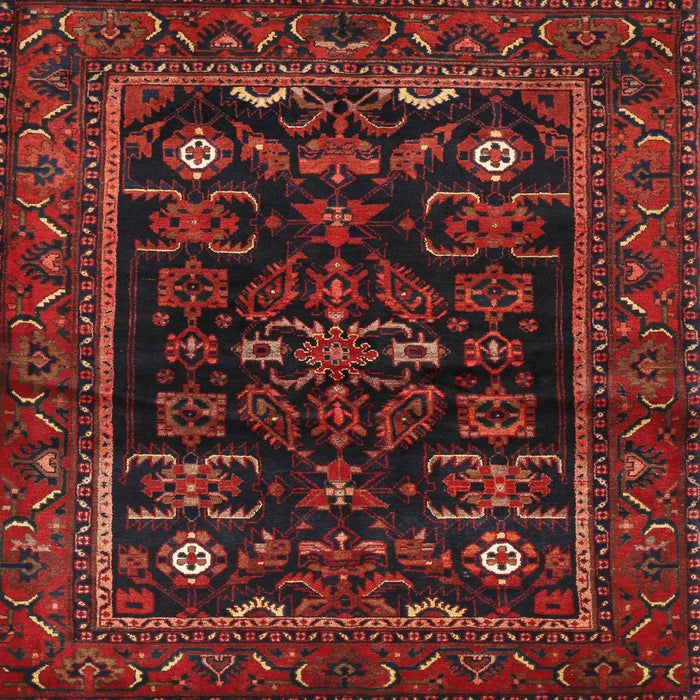 Square Traditional Reddish Brown Persian Rug, tr552