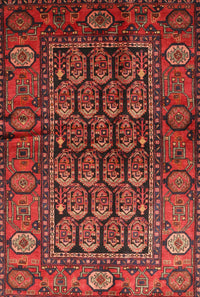 Machine Washable Traditional Tomato Red Rug, wshtr556