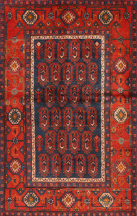 Machine Washable Traditional Red Rug, wshtr557