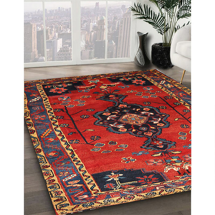 Machine Washable Traditional Brown Rug in a Family Room, wshtr559