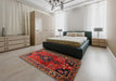 Traditional Brown Persian Rug in a Bedroom, tr559