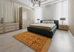 Machine Washable Traditional Mahogany Brown Rug in a Bedroom, wshtr55