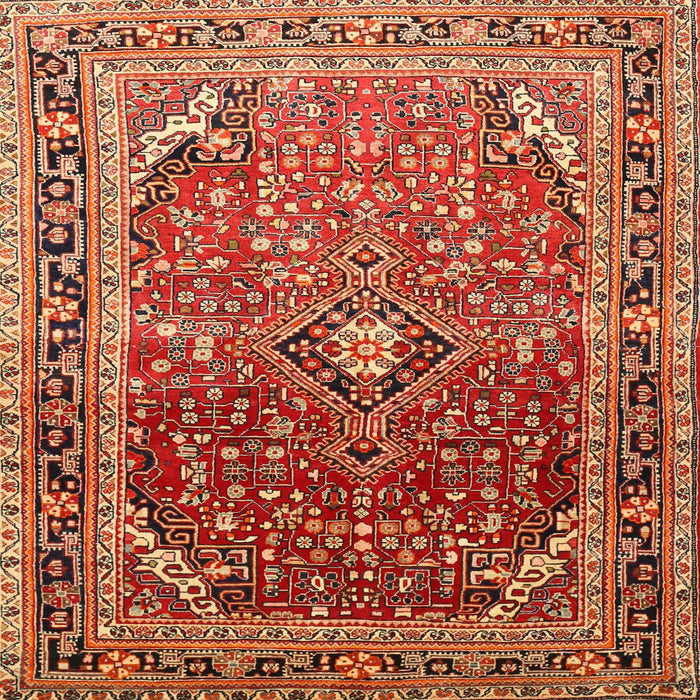Square Traditional Sand Brown Persian Rug, tr560