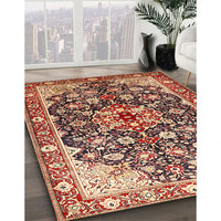 Traditional Saffron Red Medallion Rug, tr562