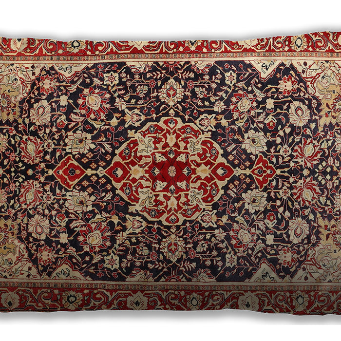 Traditional Classic Rectangular Saffron Red Lumbar Throw Pillow, 13 inch by 19 inch, lbtr562