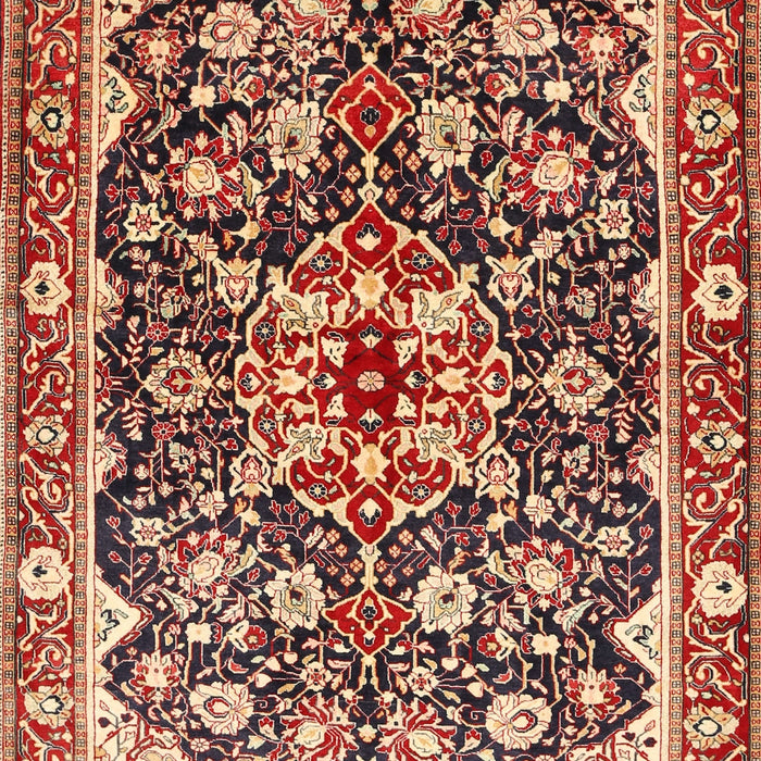 Machine Washable Traditional Saffron Red Rug, wshtr562