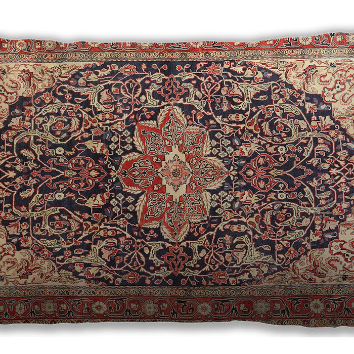 Traditional Classic Rectangular Brown Red Lumbar Throw Pillow, 13 inch by 19 inch, lbtr563