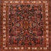 Round Machine Washable Traditional Sienna Brown Rug, wshtr565