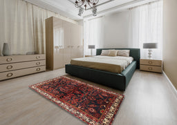Traditional Brown Persian Rug in a Bedroom, tr567