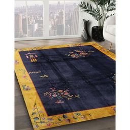 Traditional Blue Oriental Rug in Family Room, tr56