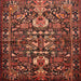 Square Traditional Saffron Red Animal Rug, tr570