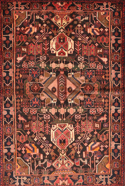 Machine Washable Traditional Saffron Red Rug, wshtr570