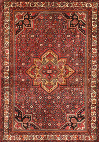 Machine Washable Traditional Rust Pink Rug, wshtr571