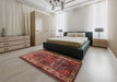 Traditional Gold Brown Persian Rug in a Bedroom, tr572