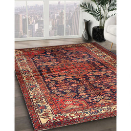Traditional Gold Brown Persian Rug in Family Room, tr572
