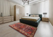 Machine Washable Traditional Gold Brown Rug in a Bedroom, wshtr572