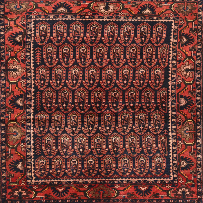 Square Traditional Sienna Brown Persian Rug, tr573