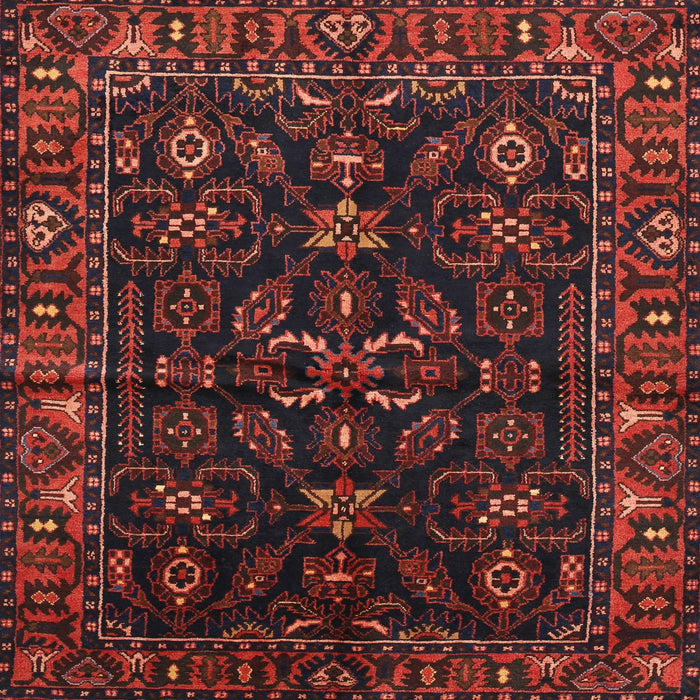 Square Traditional Saffron Red Persian Rug, tr574