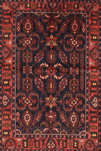 Machine Washable Traditional Saffron Red Rug, wshtr574