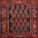 Square Traditional Chestnut Brown Persian Rug, tr575