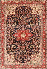 Machine Washable Traditional Saffron Red Rug, wshtr576