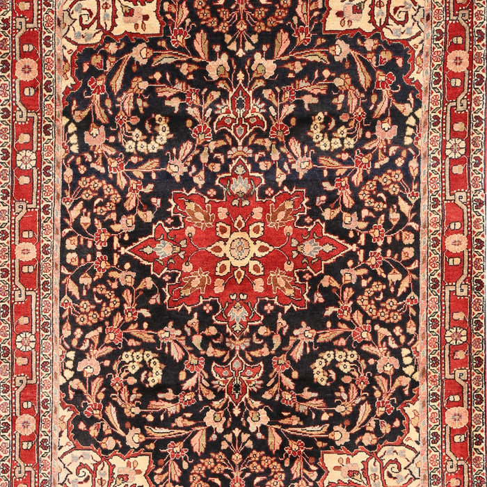 Machine Washable Traditional Saffron Red Rug, wshtr576
