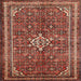 Square Traditional Orange Salmon Pink Persian Rug, tr577