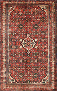 Machine Washable Traditional Orange Salmon Pink Rug, wshtr577