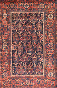 Machine Washable Traditional Copper Red Pink Rug, wshtr578