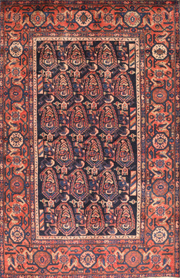 Machine Washable Traditional Copper Red Pink Rug, wshtr578