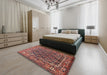 Machine Washable Traditional Copper Red Pink Rug in a Bedroom, wshtr578