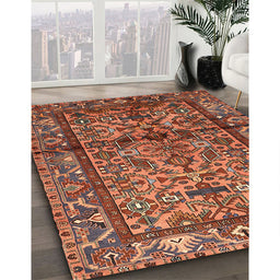 Traditional Red Persian Rug in Family Room, tr579