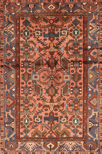 Machine Washable Traditional Tomato Red Rug, wshtr579