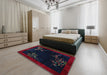 Machine Washable Traditional Deep-Sea Blue Rug in a Bedroom, wshtr57