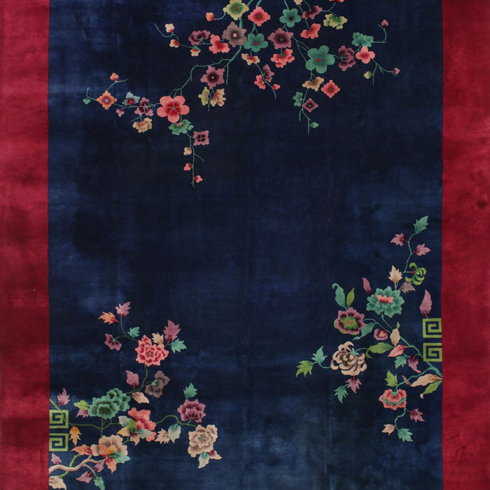 Traditional Deep-Sea Blue Oriental Rug, tr57