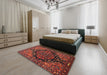 Traditional Saffron Red Persian Rug in a Bedroom, tr580