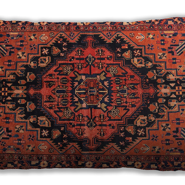 Traditional Classic Rectangular Saffron Red Lumbar Throw Pillow, 13 inch by 19 inch, lbtr580