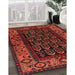 Traditional Dark Sienna Brown Persian Rug in Family Room, tr581