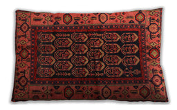 Traditional Classic Rectangular Dark Sienna Brown Lumbar Throw Pillow, 13 inch by 19 inch, lbtr581
