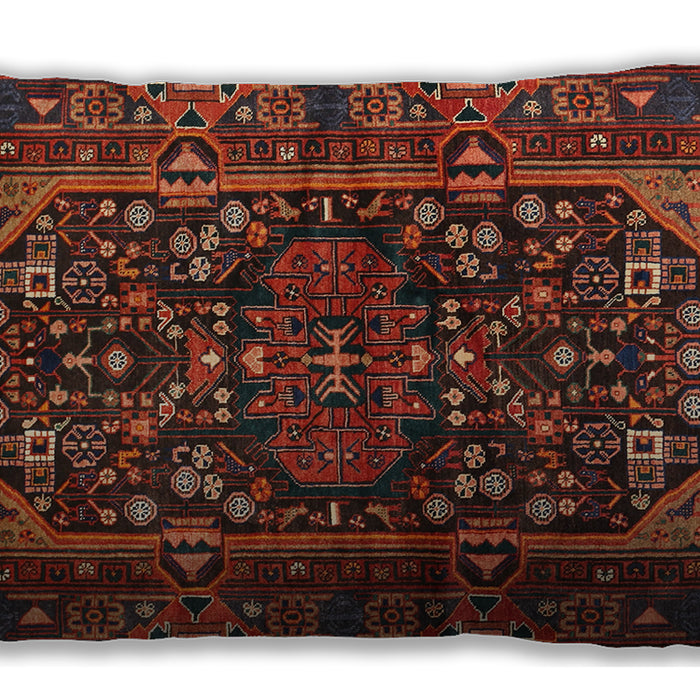 Traditional Classic Rectangular Sienna Brown Lumbar Throw Pillow, 13 inch by 19 inch, lbtr583