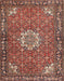 Machine Washable Traditional Saffron Red Rug, wshtr584