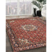 Traditional Saffron Red Persian Rug in Family Room, tr584