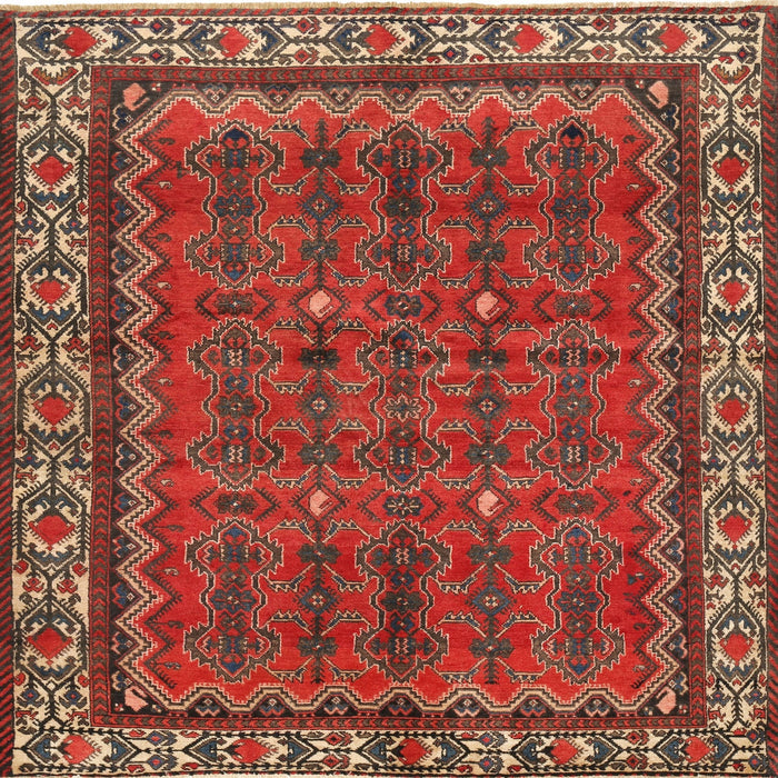 Square Traditional Dark Gold Brown Persian Rug, tr585