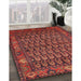 Traditional Sienna Brown Persian Rug in Family Room, tr587