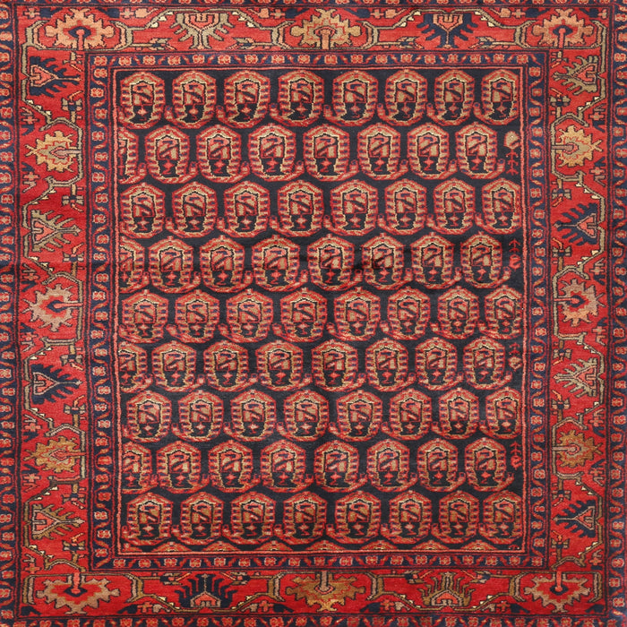 Square Traditional Sienna Brown Persian Rug, tr587
