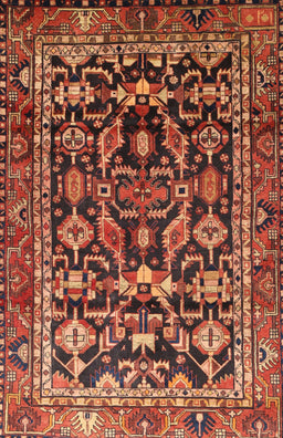 Machine Washable Traditional Saffron Red Rug, wshtr588