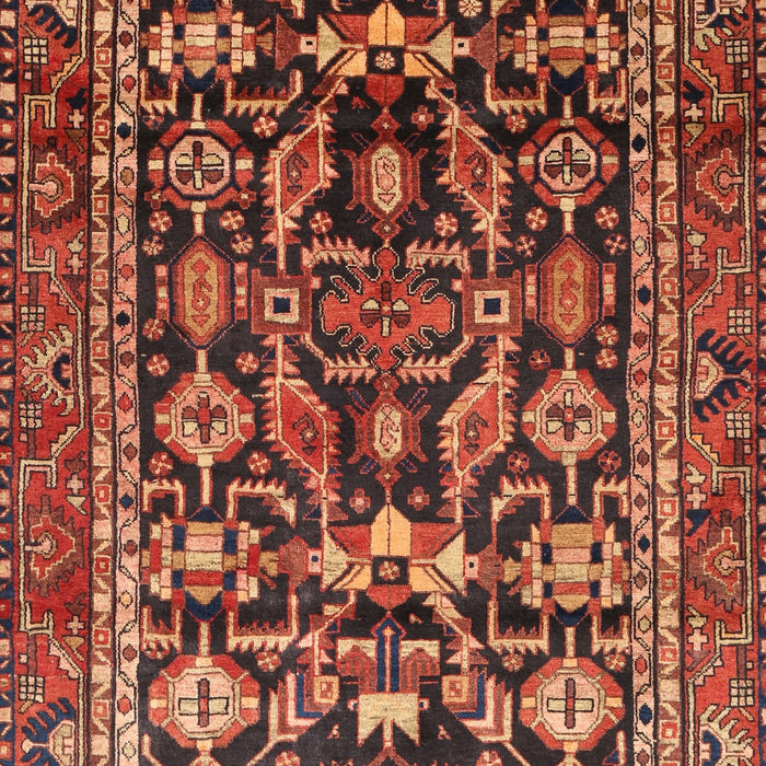 Machine Washable Traditional Saffron Red Rug, wshtr588