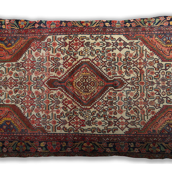 Traditional Classic Rectangular Saffron Red Lumbar Throw Pillow, 13 inch by 19 inch, lbtr589