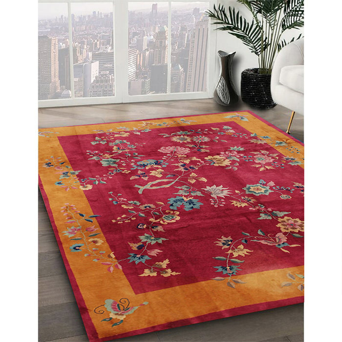 Machine Washable Traditional Red Rug in a Family Room, wshtr58