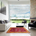 Square Machine Washable Traditional Red Rug in a Living Room, wshtr58